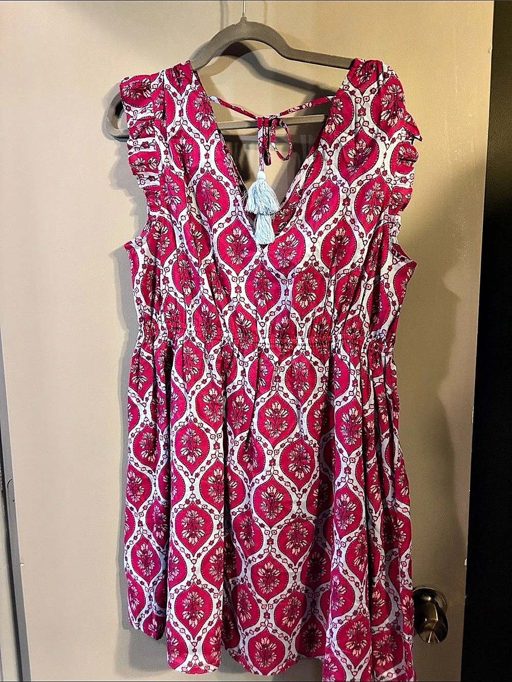 J.Crew Cff73 Paisley Mini Dress in Pink & Blue Size Medium NWT